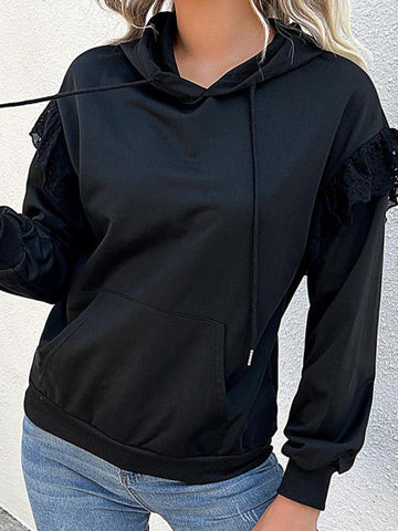 New women's long-sleeved solid color hooded sweater