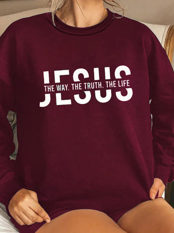 Women's wholesale round neck casual letter pattern sweatshirt