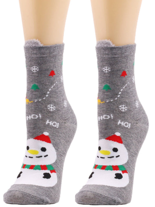 Women's Christmas Color Medium Tube Trendy Women's Socks