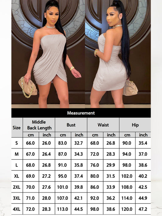 Sexy Irregular Smocked Strapless Dress