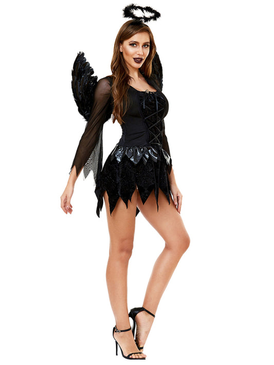 Halloween Winged Black Angel Costume Costume Adult