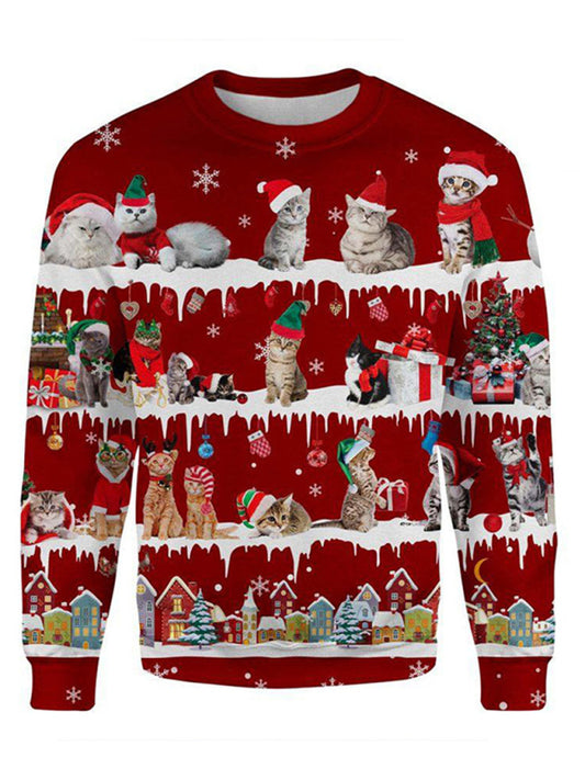 Women's Casual Top Crew Neck Print Christmas T-Shirt