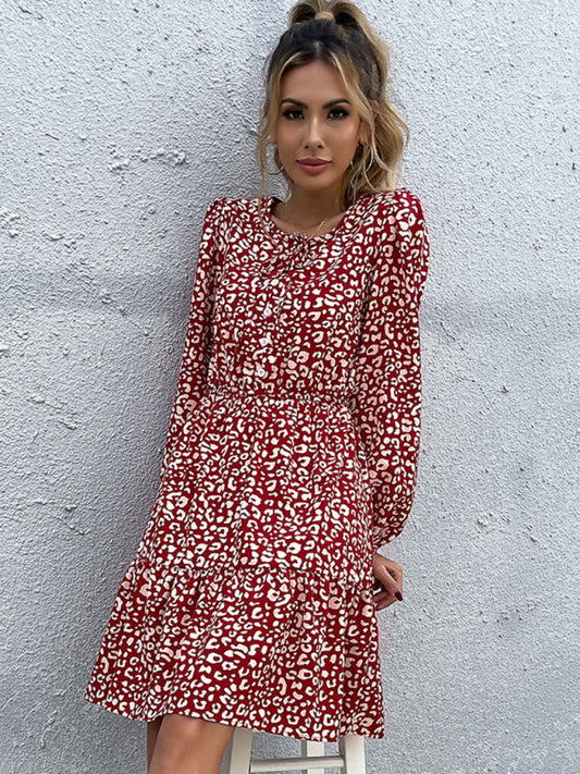 New product long -sleeved long -sleeved base fashion dress