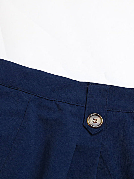 Women's woven casual commuter style wide-leg pants