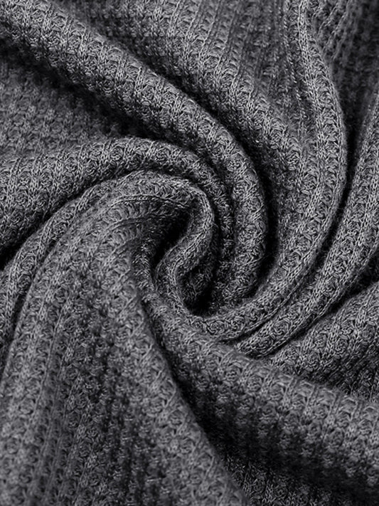 Women's Waffle Solid Long Sleeve Knit Top