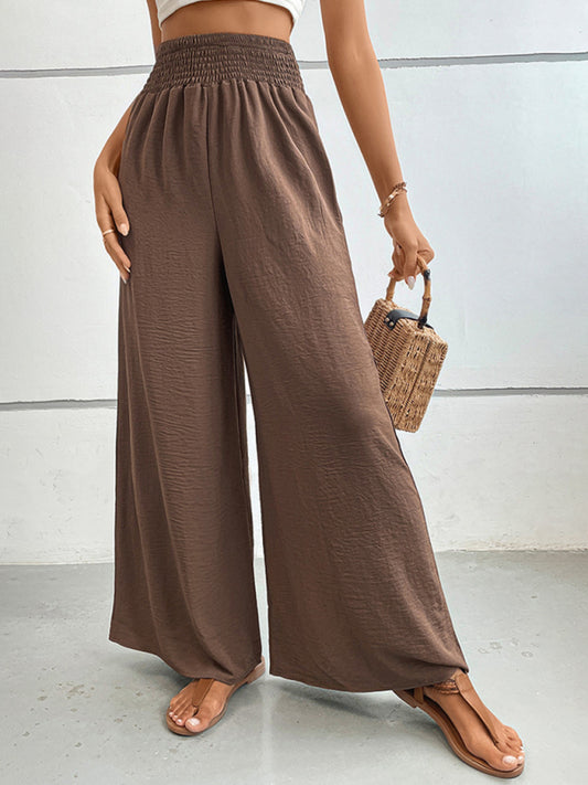 New casual solid color flared wide-leg pants